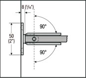 CHARNIÈRE BILBAO POUR PAROI DE DOUCHE 90° MUR / VERRE (BO5218010)