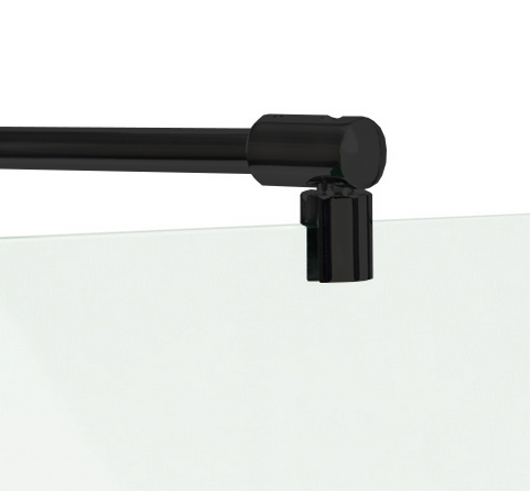 BARRE DE STABILISATION DESIGN ROND NOIR 90° Mur/Verre POUR PAROI DE DOUCHE (BO5420265B)