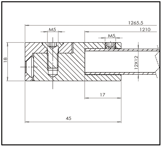 BARRE DE STABILISATION DESIGN CARRE NOIR 90° Mur/Verre POUR PAROI DE DOUCHE (BO5420262B)